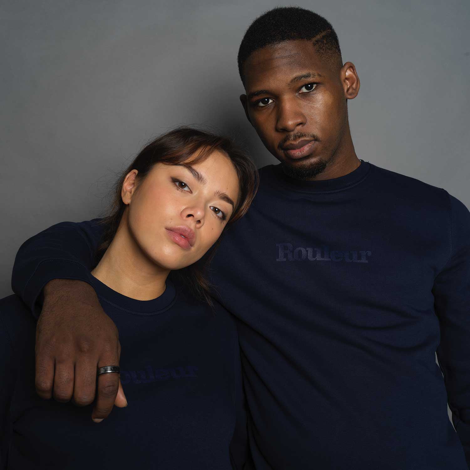 Rouleur Logo - Organic Sweatshirt - Unisex - French Navy
