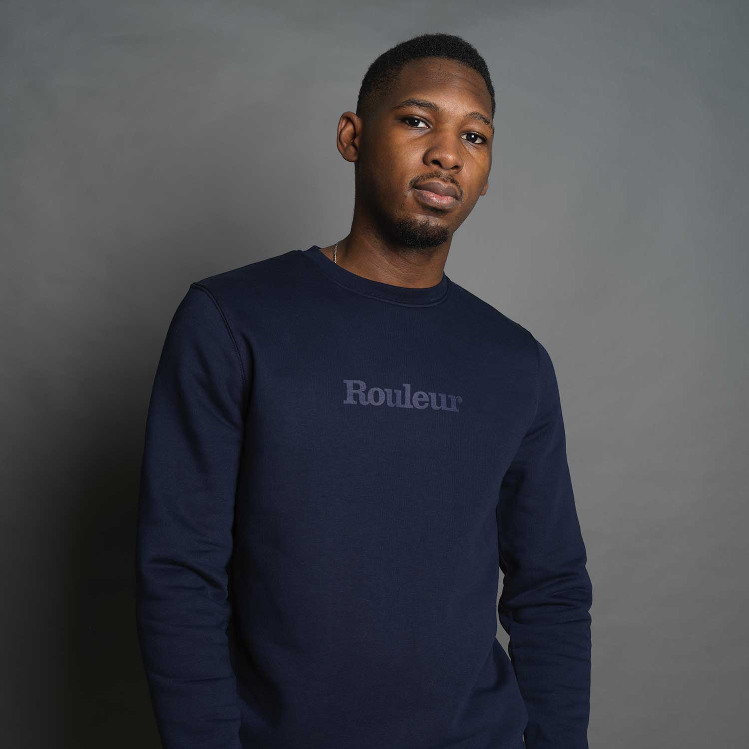 Rouleur Logo - Organic Sweatshirt - Unisex - French Navy