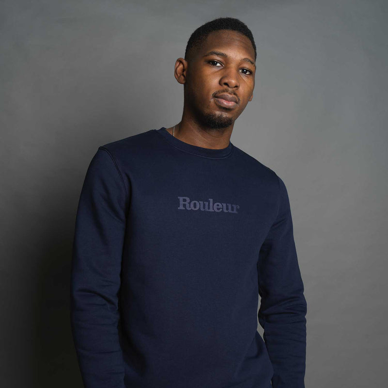 Rouleur Logo - Organic Sweatshirt - Unisex - French Navy