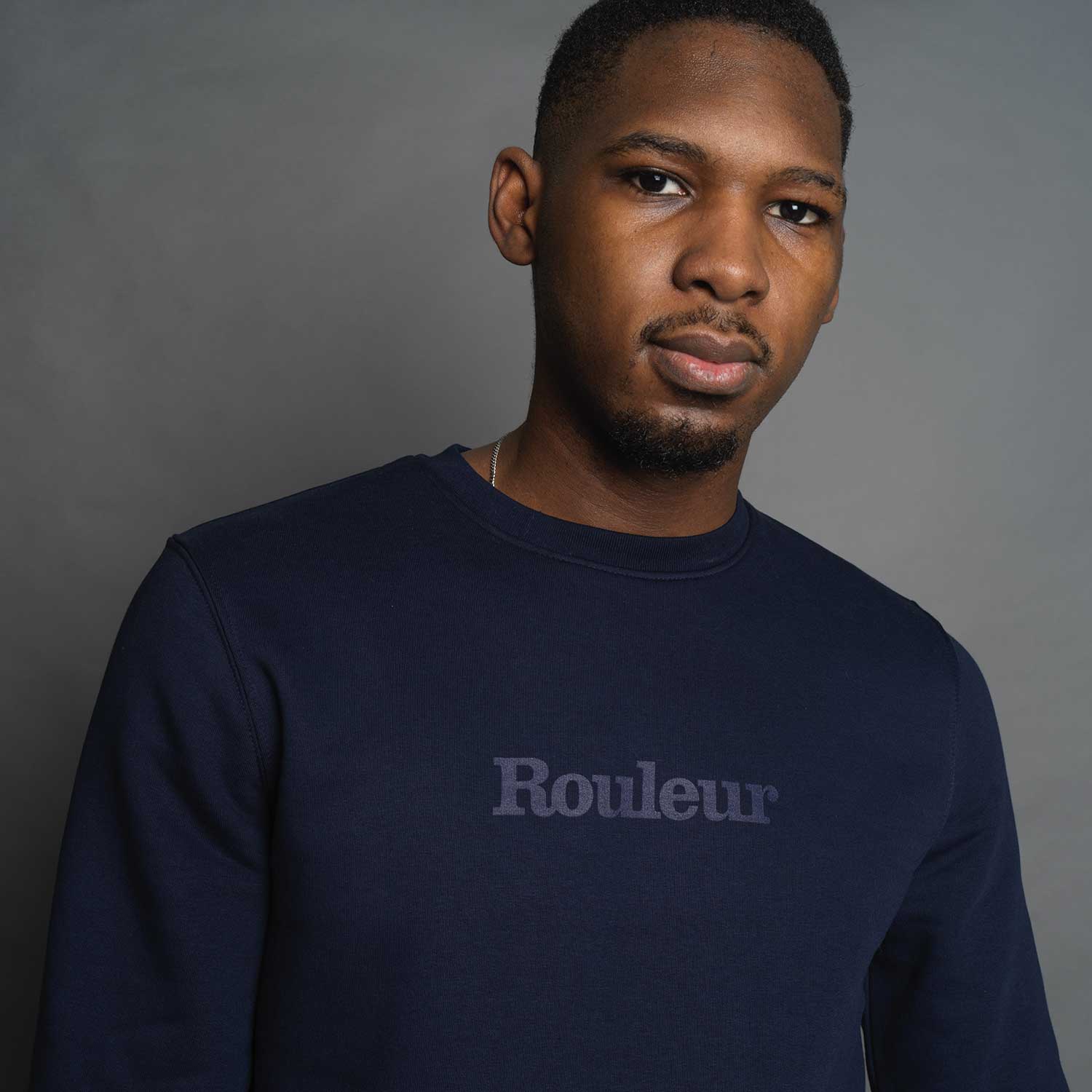 Rouleur Logo - Organic Sweatshirt - Unisex - French Navy