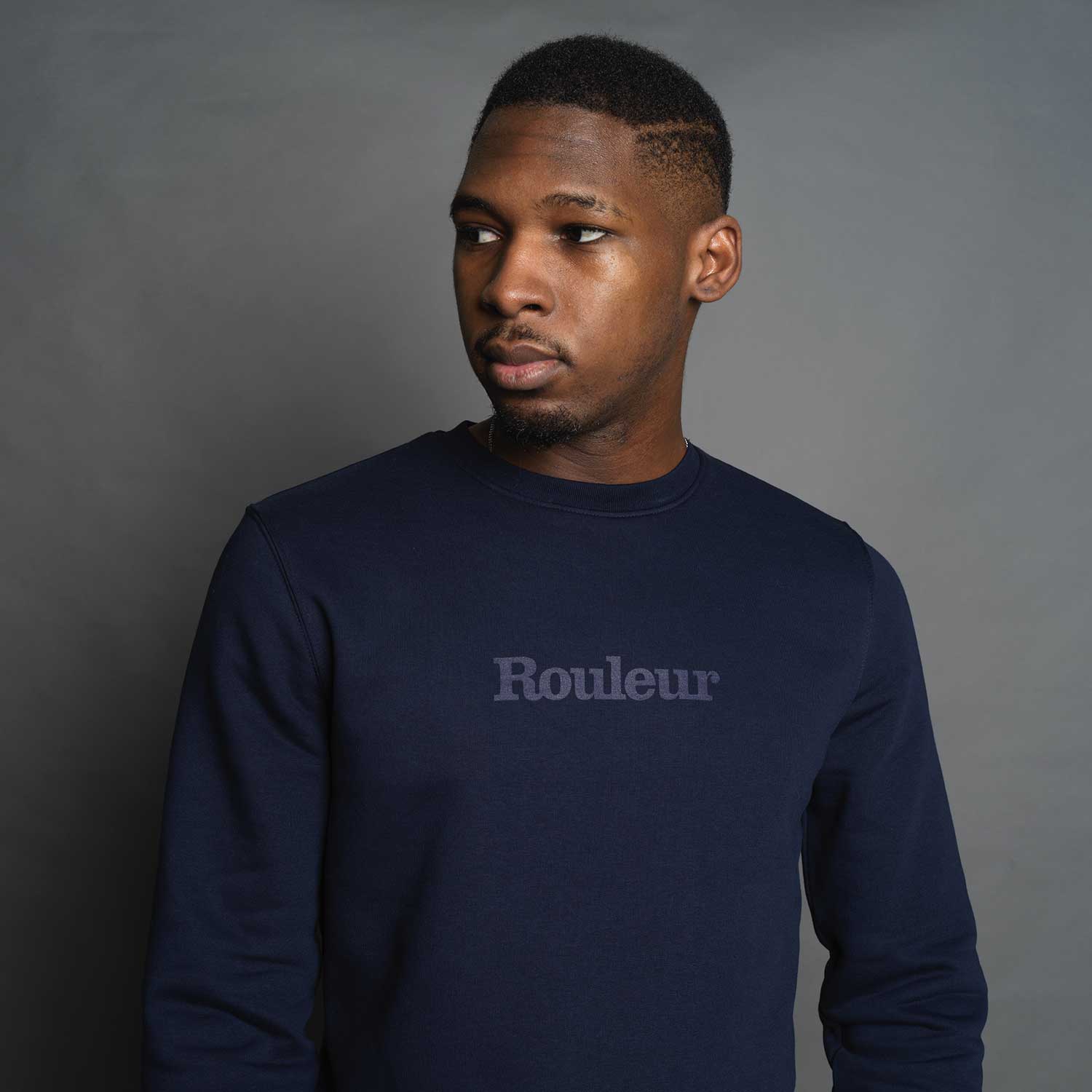 Rouleur Logo - Organic Sweatshirt - Unisex - French Navy
