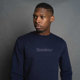 Rouleur Logo - Organic Sweatshirt - Unisex - French Navy
