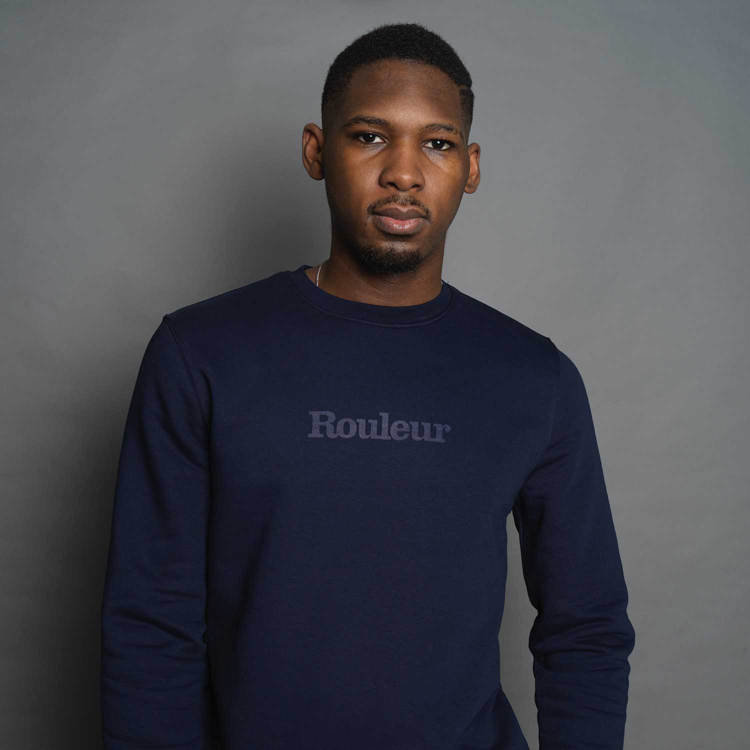 Rouleur Logo - Organic Sweatshirt - Unisex - French Navy