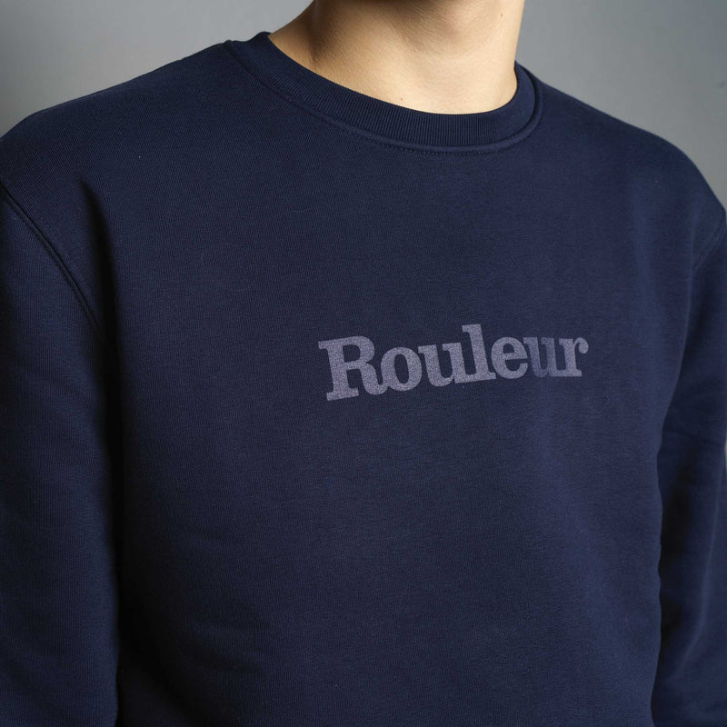 Rouleur Logo - Organic Sweatshirt - Unisex - French Navy