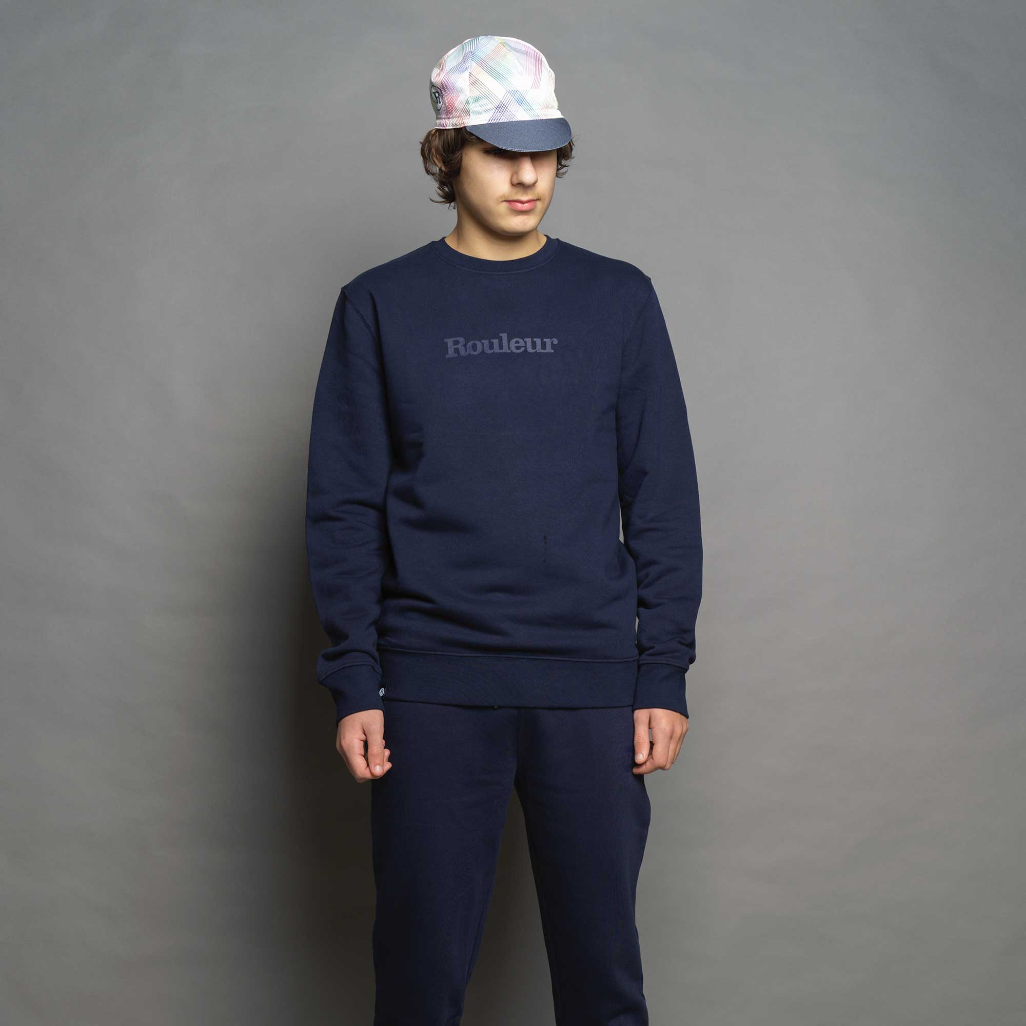 Rouleur Logo - Organic Sweatshirt - Unisex - French Navy