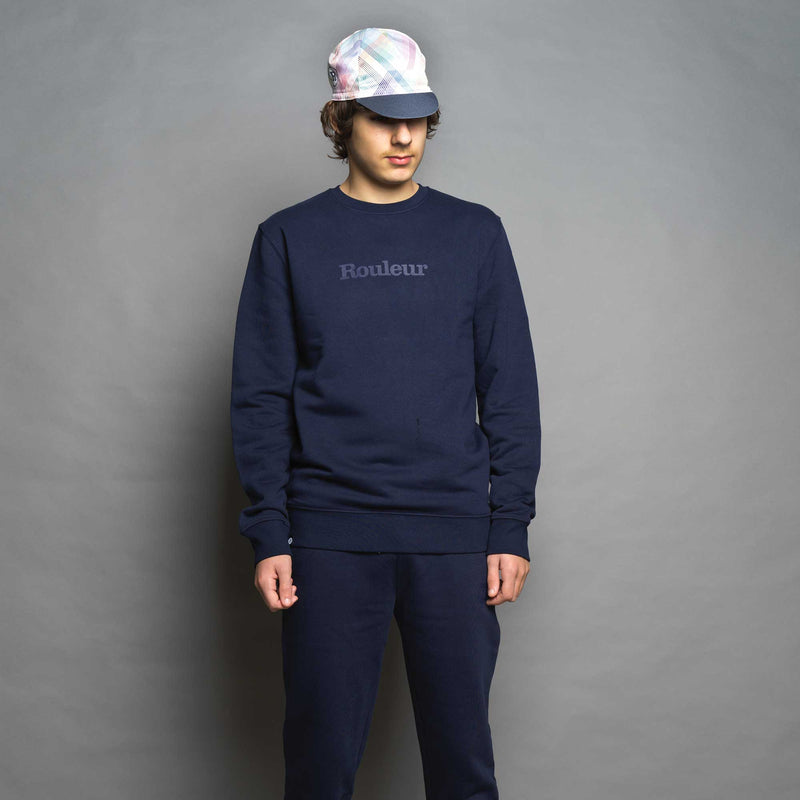 Rouleur Logo - Organic Jogger Pants - Unisex - French Navy