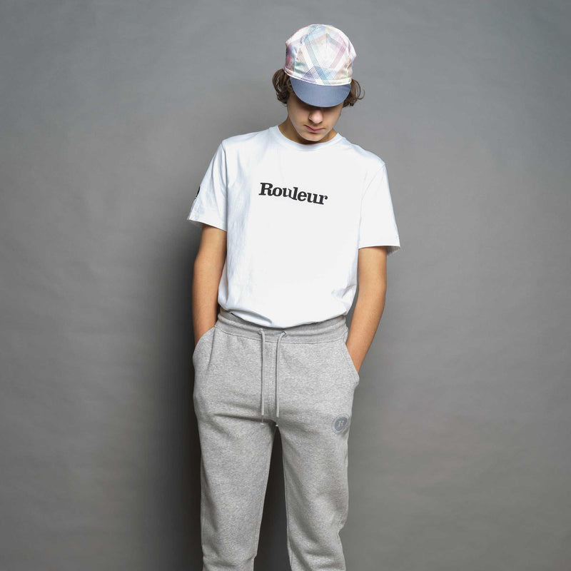 Rouleur Logo - Organic Jogger Pants - Unisex - Heather Grey