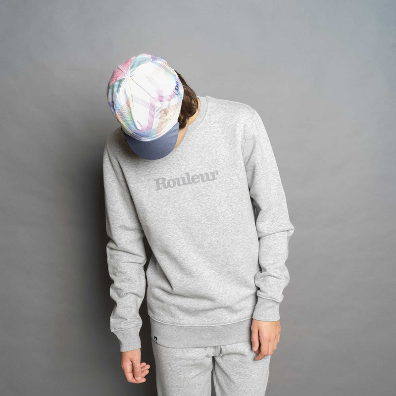 Rouleur Logo - Organic Jogger Pants - Unisex - Heather Grey