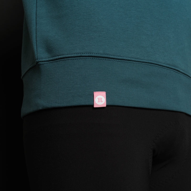 Rouleur Logo - Embroidered Organic Sweatshirt - Unisex - Green