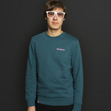 Rouleur Logo - Embroidered Organic Sweatshirt - Unisex - Green