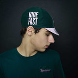 Rouleur Ride Fast, Read Slow Cycling Cap - Pink + Green