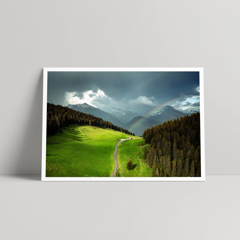 Col du Pret | Double rainbow - Art Print - Daniel Hughes