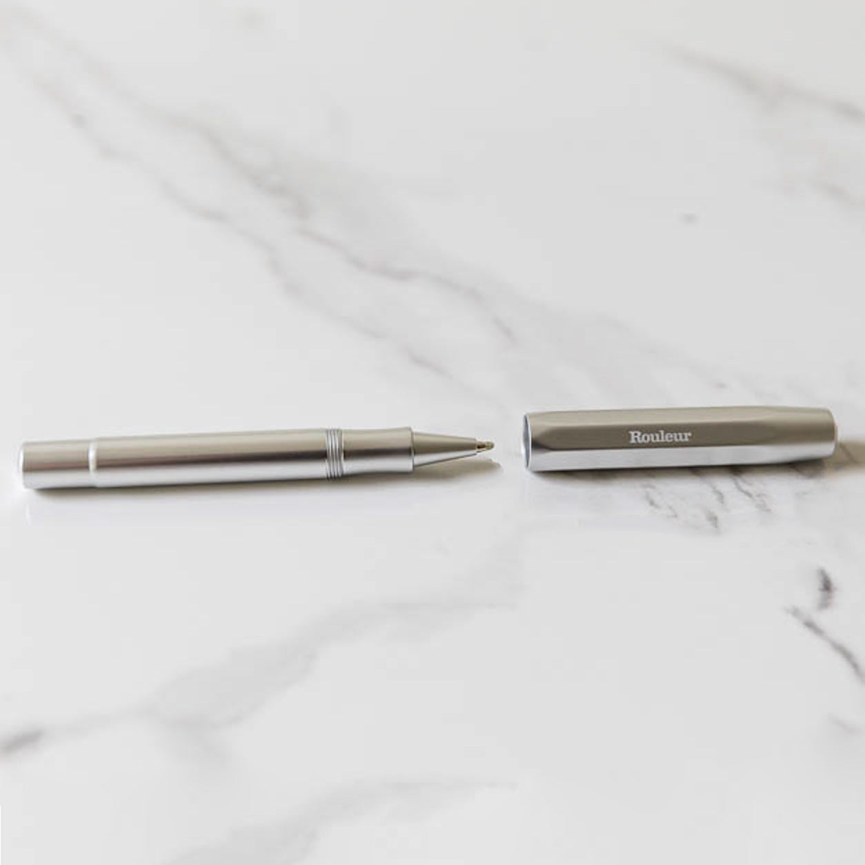 Rouleur x Kaweco Aluminium Rollerball Pen - Silver + Engraved logo