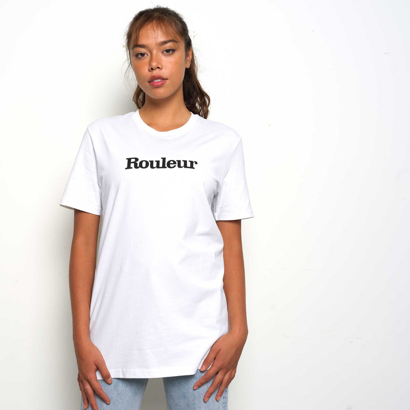 Rouleur Logo Organic Unisex T-Shirt – White - Rouleur