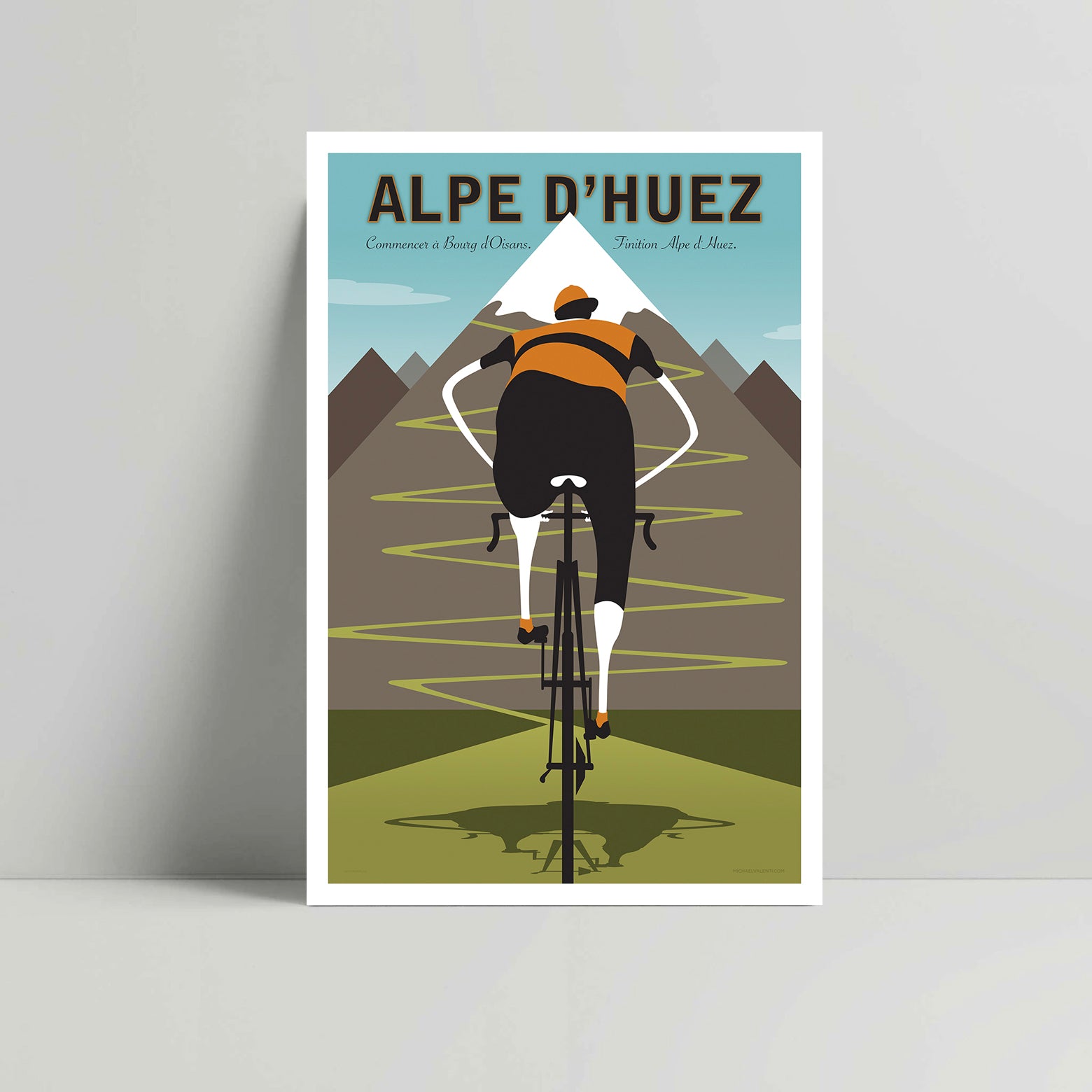Alpe d’Huez- Cycling Art print - Michael Valenti