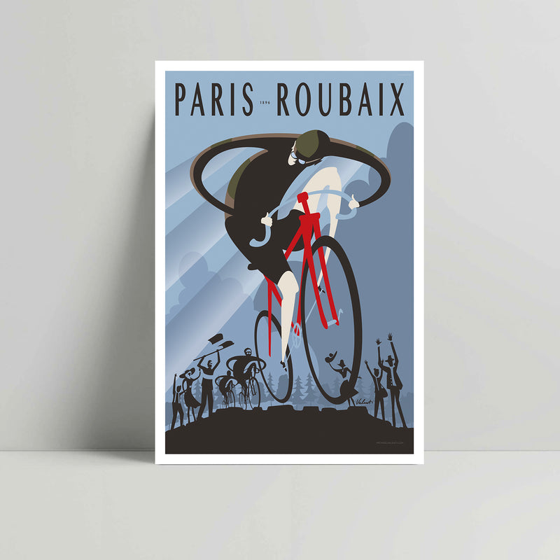 Pairs-Roubaix 1896 - Cycling Art print - Michael Valenti
