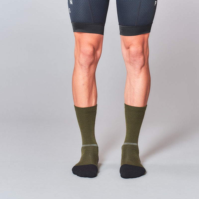 Fingerscrossed Merino Socks - Olive - Rouleur