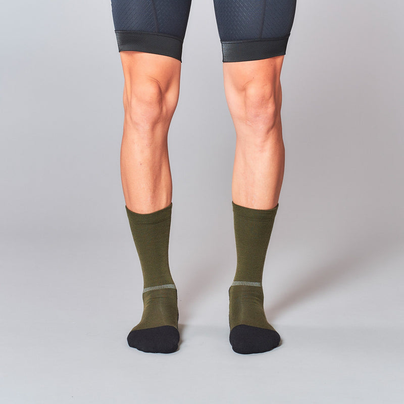 Fingerscrossed Merino Socks - Olive - Rouleur