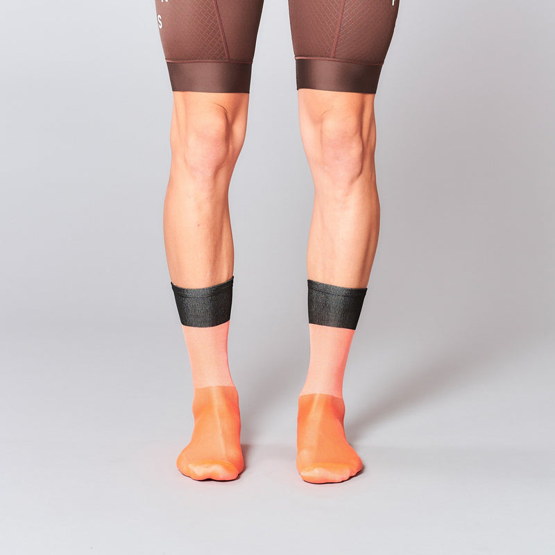 Fingerscrossed Socks - Block - Black/Shrimp - Rouleur